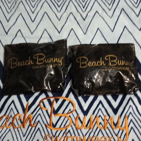 Beach Bunny Out Of Your League Sm Tri top MD Skimpy DBL HIP Bottom Sapphire NWT - Picture 11 of 13